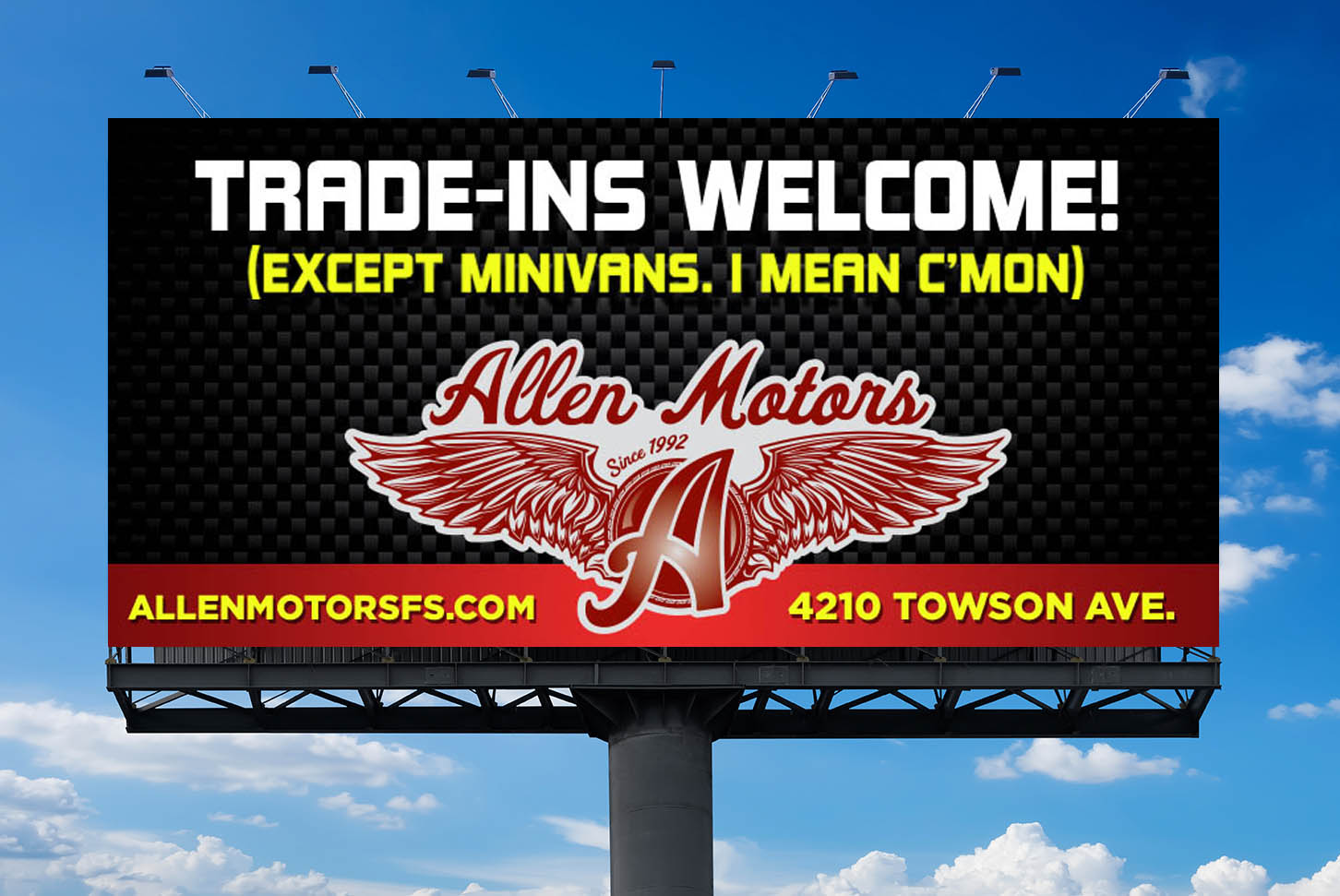 Allen Motors billboard 2